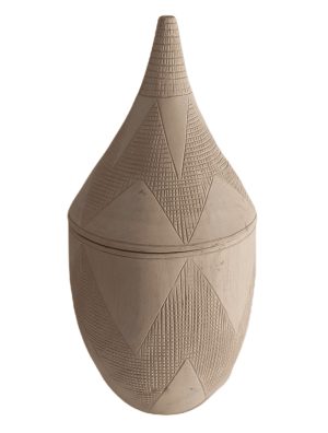 Vase déco Agaséké en bois Blanc