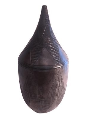 Vase déco Agaséké en bois marron