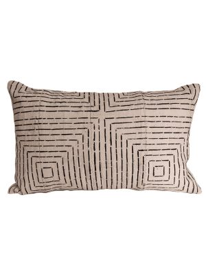 Housse de coussin Rectangle en Bologan à motif noir et blanc