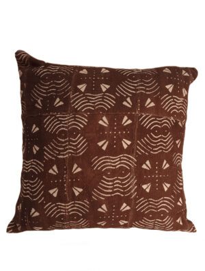 Coussin Carré en bologan à motif marron