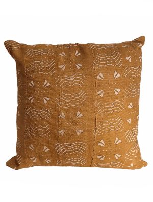 Housse de coussin Carré en bologan à motif jaune djoloo