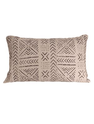 Housse de coussin Rectangle en bologan à motifs blanc