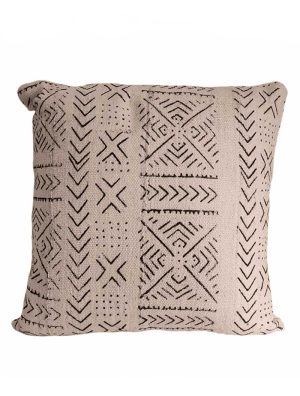 Housse de coussin Carré en bologan à motif blanc djoloo