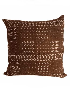 Housse de coussin Carré en bologan à motif marron djoloo