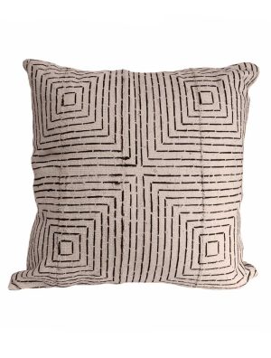 Housse de coussin Carré en bologan à motif blanc djoloo