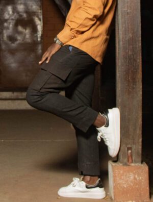 Pantalon "Tendo" en coton tissé main teinture végétale