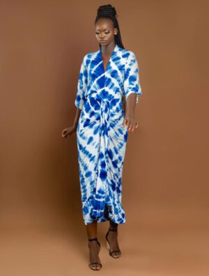 Robe Maya longue teinture artisanale africain indigo