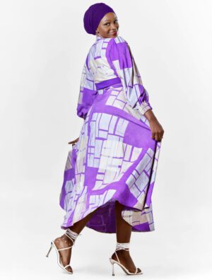 Ensemble MWASSI raba robe pour femme de soirée 100 % coton et teinture naturelle