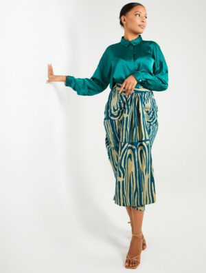 La jupe Maya verte Made in Mali teinture artisanale Afrique, fait main