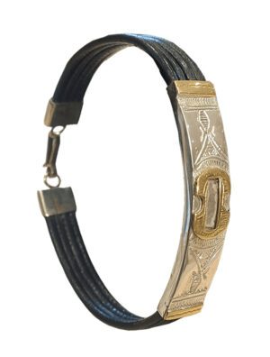 Bracelet en cuir et en bronze bijoux du niger