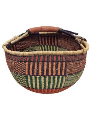 Panier du Ghana Artisanal Décoratif Tissé à la Main Ghanéen