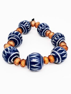 Bracelet Perles Bamiléké et Bois