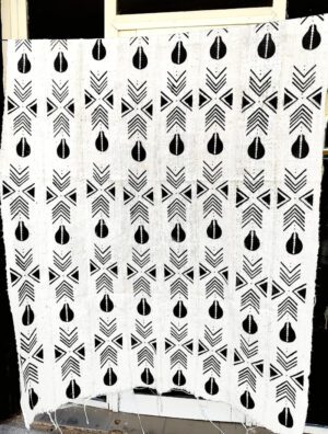 Bogolan Mudcloth White #130, 100% Malian Cotton & Handmade