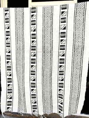 Bogolan Mudcloth White 100% Malian Cotton & Handmade