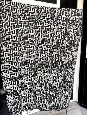 Bogolan Mudcloth Black #130, 100% Coton Malien handmade