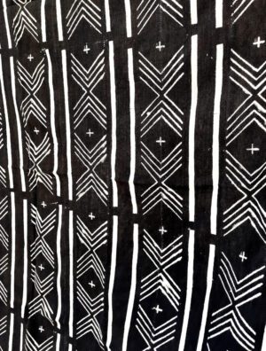 Bogolan Mudcloth Black, 100% Coton Malien handmade